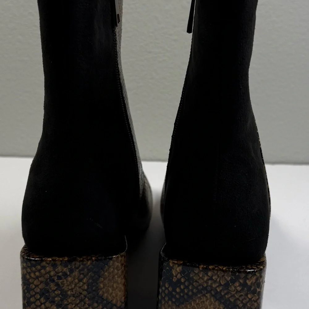 French Connection Two-Toned Brown Snake Print Boots